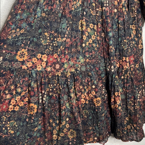 Treasure & Bond Floral Tiered Cotton Gauze Midi Dress Boho Romantic Cottagecore - Picture 5 of 8